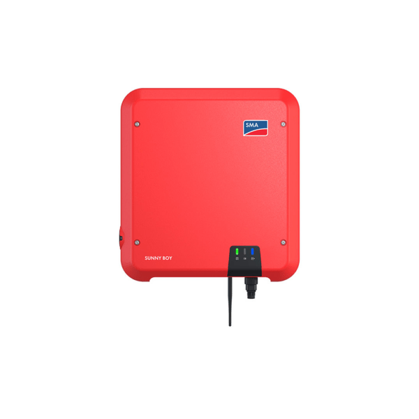 A SMA Sunny Boy 5.0 Solar Inverter, installed by Hielscher Electrical in Cairns, on a white background.