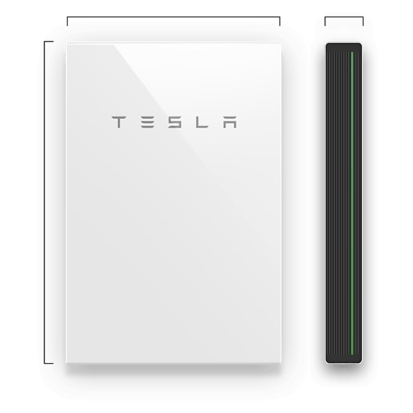 A white Tesla PowerWall 2 charger.