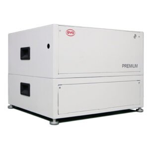 A white box with the product name BYD Battery-Box Premium LVL 15.4kW on it, representing the Cairns and Solar services offered by Hielscher Electrical.