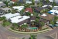 An aerial view of a residential neighborhood featuring Hielscher Electrical's innovative Solar Power solutions.