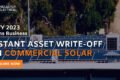 Hielscher Electrical offers instant asset write off for commercial solar power installations.