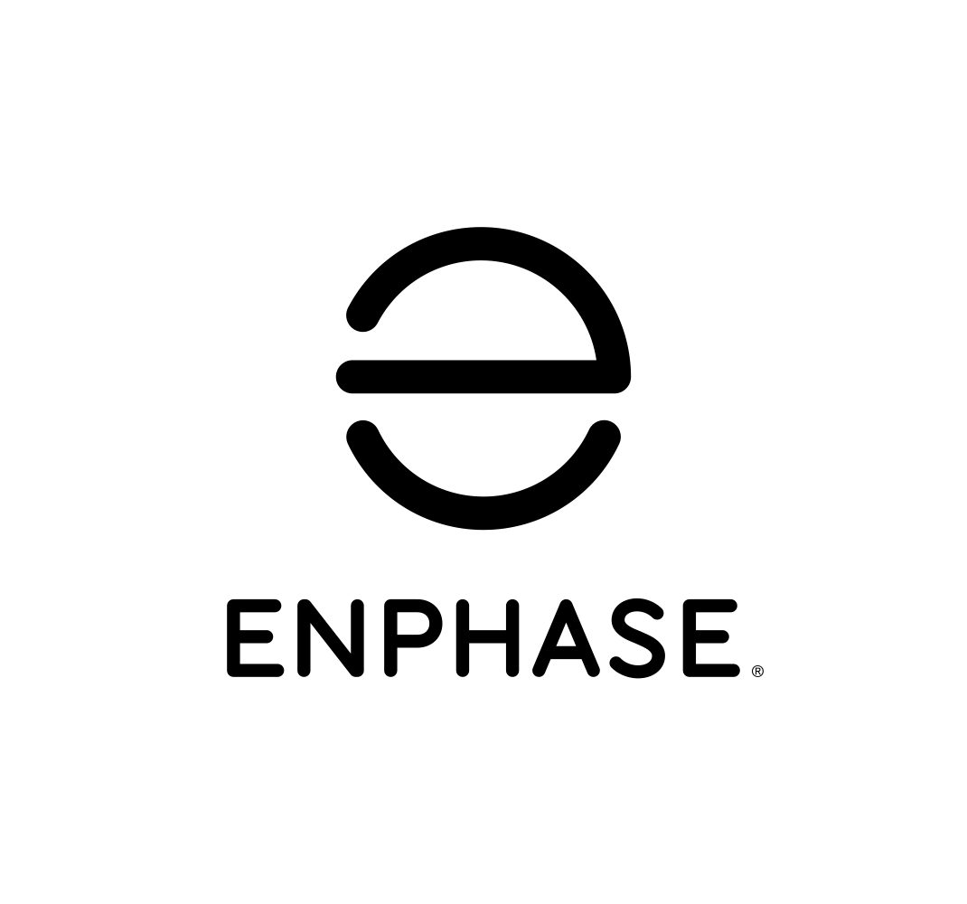 The logo for enphase on a green background with Solar Power.