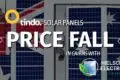 Aerial view of Hielscher Electrical Solar Electricians installing tindo solar panels in Cairns, with text on recent Tindo panel price drop by local suppliers.