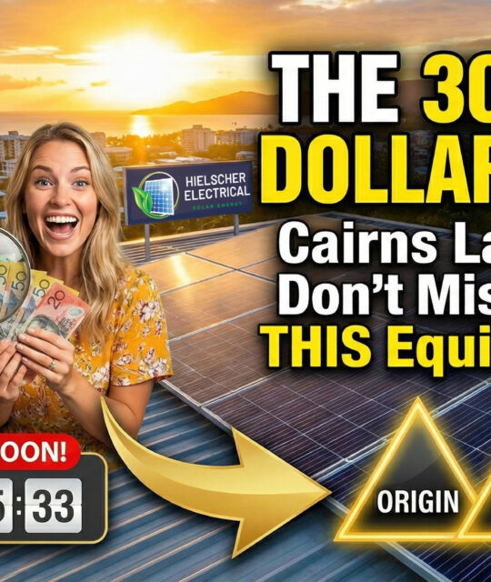 A smiling man and woman hold cash on a solar rooftop in Far North Queensland, spotlighting a 30-cent dollar hack for local investors.