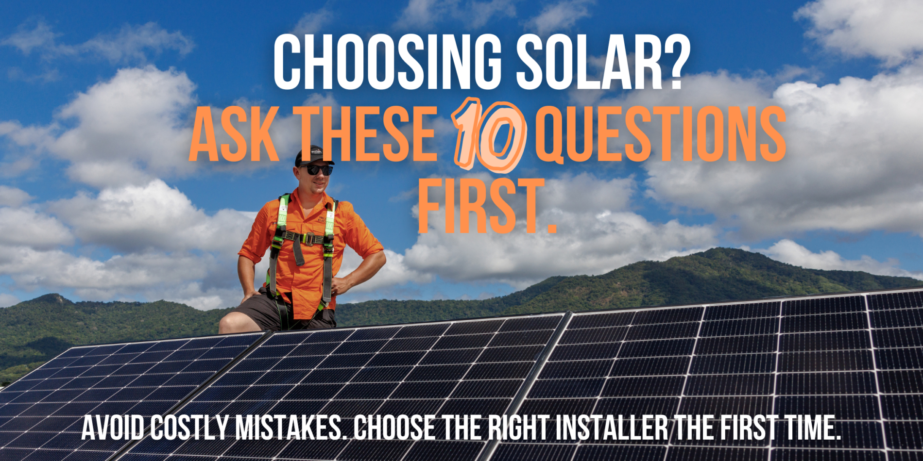 Hielscher Electrical solar installer in Cairns working on a rooftop solar system
