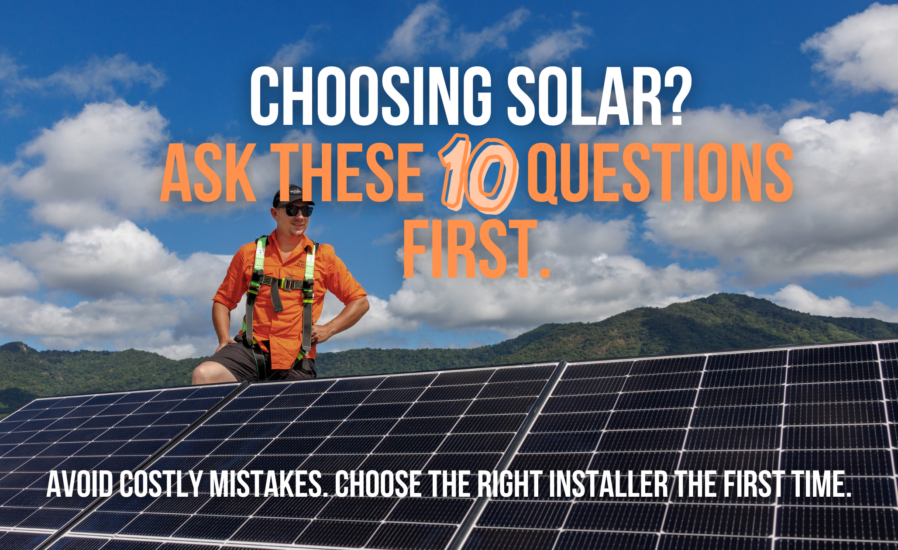 Hielscher Electrical solar installer in Cairns working on a rooftop solar system